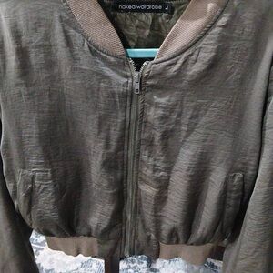 Naked Wardrobe Olive Bomber Jacket